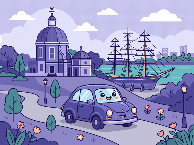 Illustration of a London landmark near Greenwich