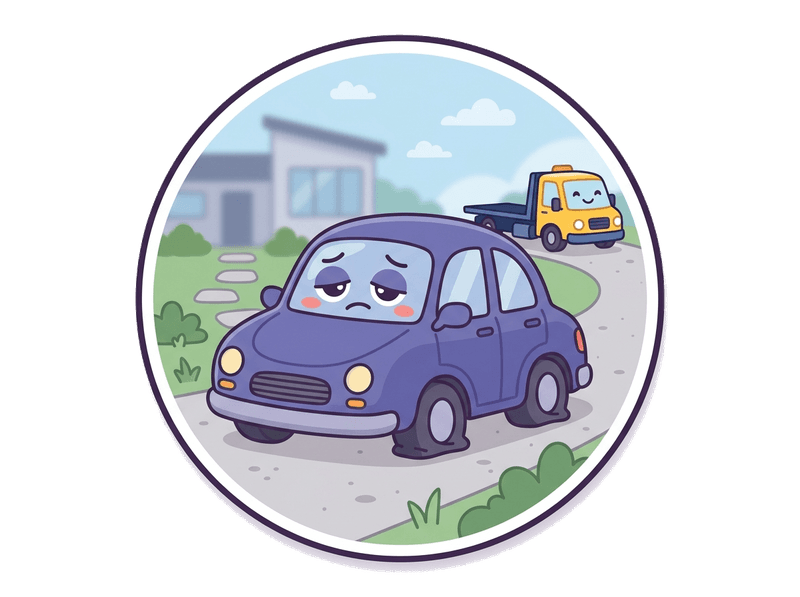 Illustration of non-runner collection service by Scrap Car Dulwich