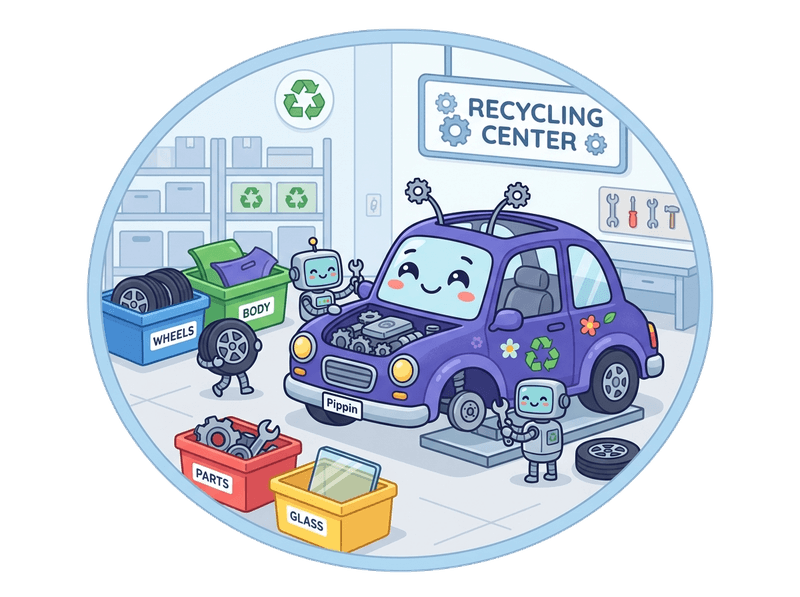 Illustration of salvage & dismantling service by Scrap Car Dulwich