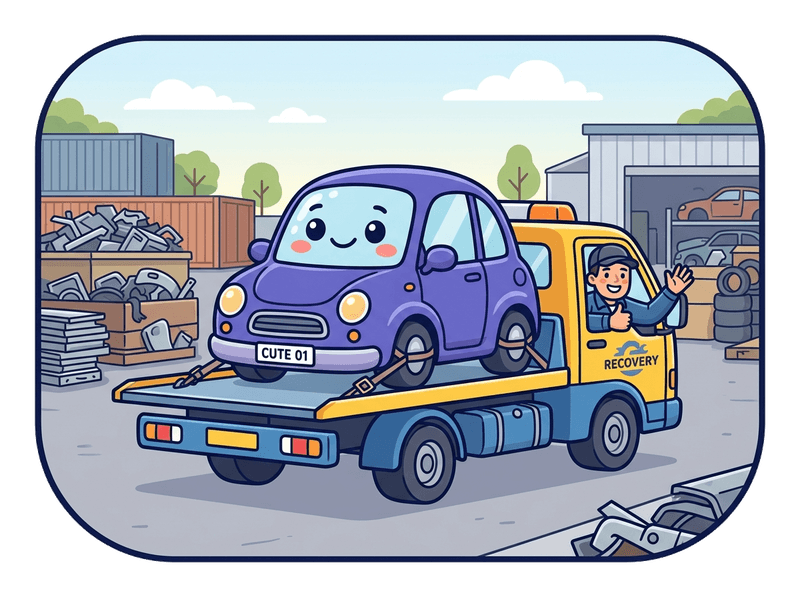 Illustration of scrap car collection service by Scrap Car Dulwich